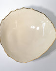 Serving bowl round deep with gold rim - Gold - L - (D35 H14cm)