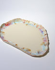 Serving elongated plate - Light blue / Pink - L - (34*26cm)