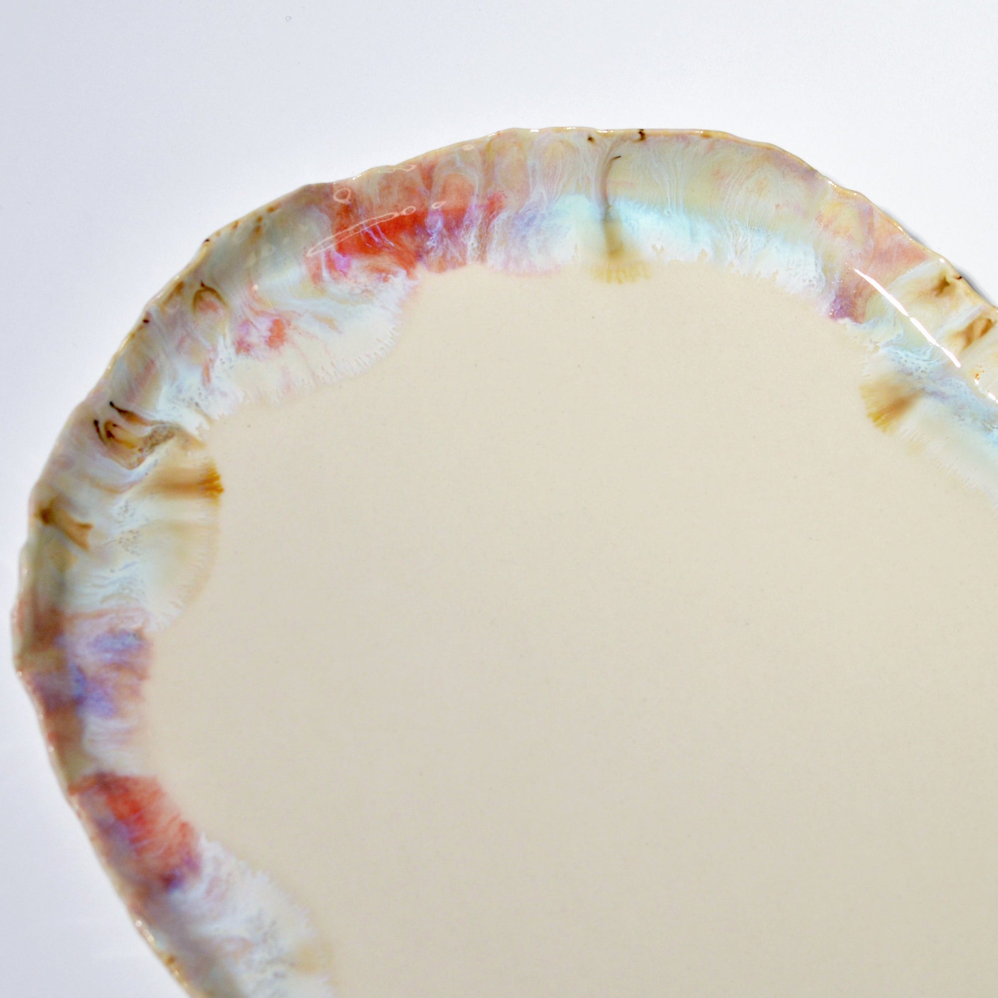 Serving elongated plate - Light blue / Pink - L - (34*26cm)