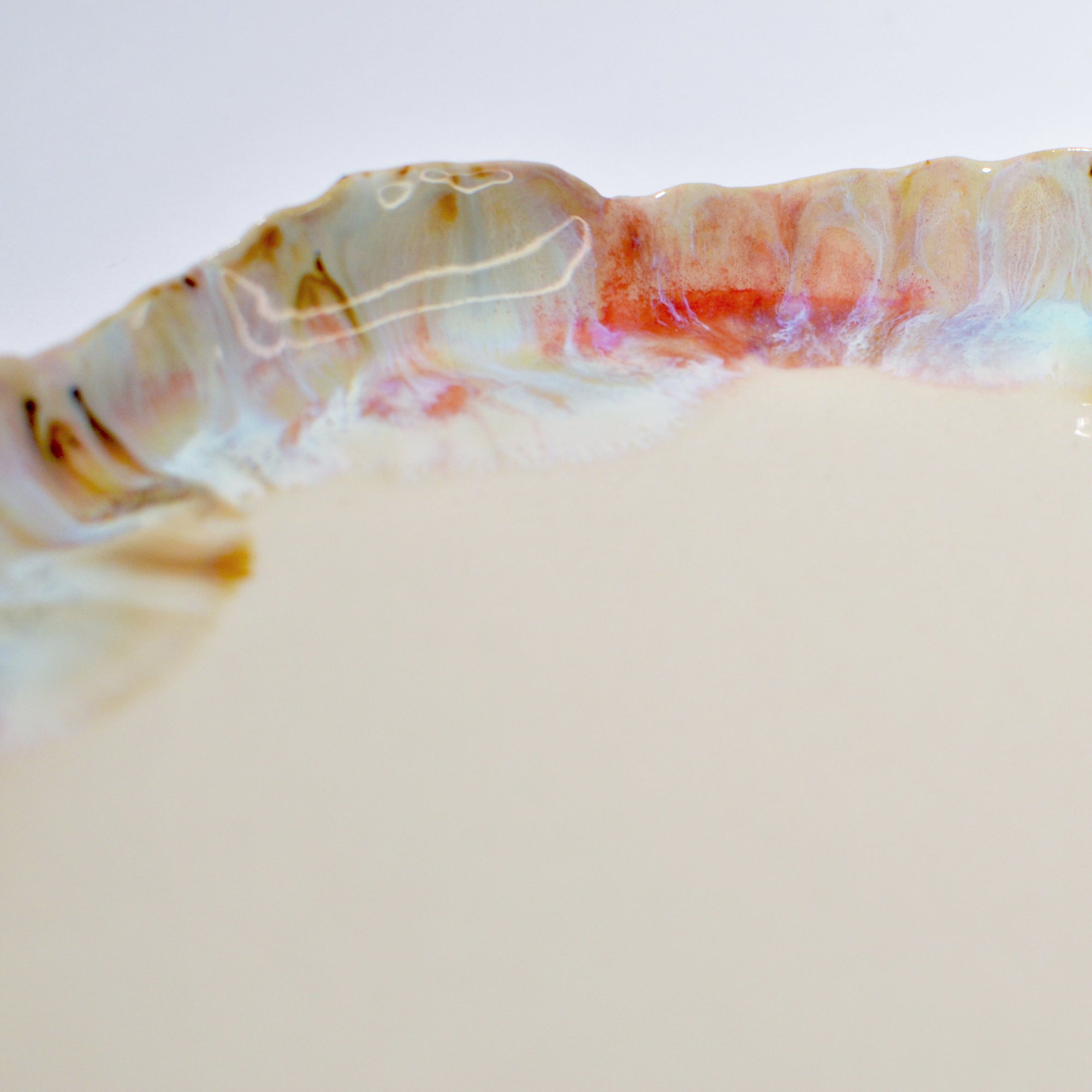 Serving elongated plate - Light blue / Pink - L - (34*26cm)