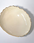 Serving bowl round deep with gold rim - Gold - L - (D35 H14cm)