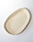 Serving plate elongated deep with texture Rim | Light Pink M (30*14cm H5cm)