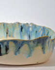 Serving elongated plate high rim - Blue / Green - L - (45*14cm H5cm)