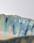 Serving elongated plate high rim - Blue / Green - L - (45*14cm H5cm)