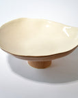 Pedestral Round Bowl On Big Leg - Mocha - L - (D35 H14cm)