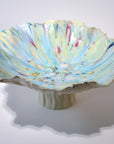 Sc Pedestal bowl with texture - Light Green/pink XL (D40 H18cm)