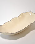 Serving bowl elongated deep with silver rim XL (50*20cm)