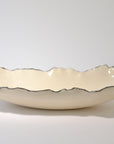 Serving bowl elongated deep with silver rim XL (50*20cm)