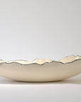 Serving bowl elongated deep with silver rim XL (50*20cm)