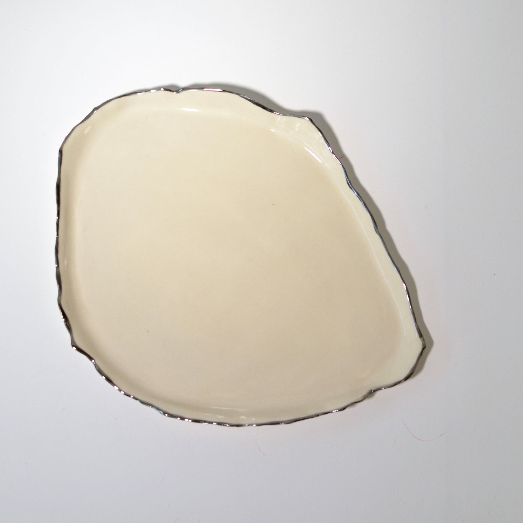 Serving trays elongated ruff rim - Silver