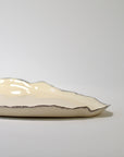 Serving trays elongated ruff rim - Silver