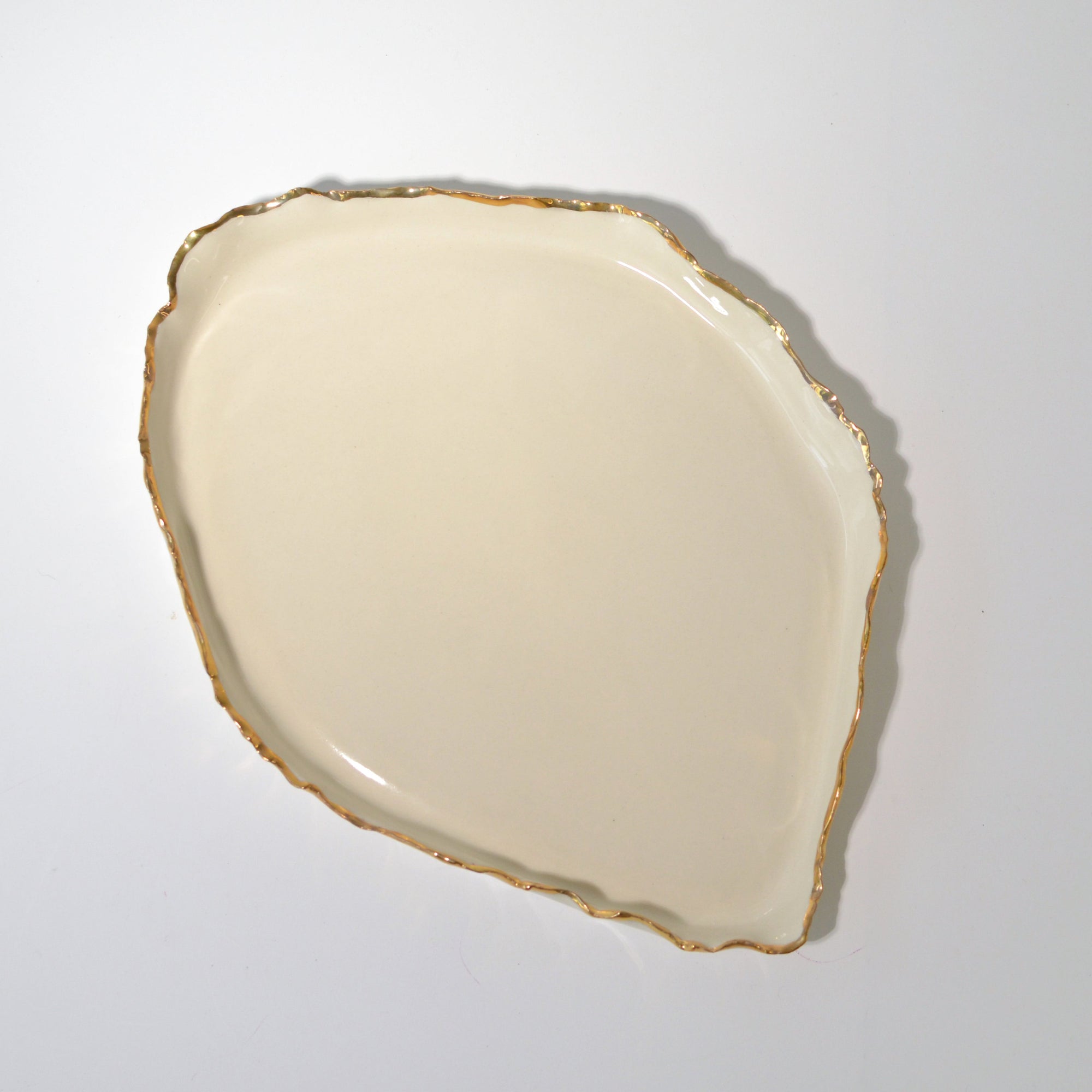 Serving trays elongated gold ruff rim - Gold