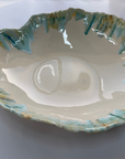 Serving Bowl Round Deep - Light Blue / Yellow - L - (D35 H14cm)