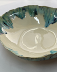 Serving Bowl Round Deep - Light Blue / Black - L - (D35 H14cm)