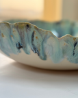 Serving Bowl Round Deep - Light Blue / Black - L - (D35 H14cm)