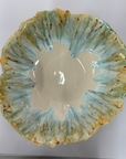 Deep bowl Ped. w/texture Green/Org./Blk XL (D40 H18cm)