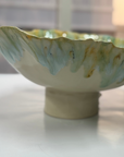 Deep bowl Ped. w/texture Green/Org./Blk XL (D40 H18cm)