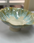 Deep bowl Ped. w/texture Green/Org./Blk XL (D40 H18cm)