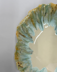 Deep bowl Ped. w/texture Green/Org./Blk XL (D40 H18cm)