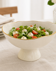 Pedestal XL Bowl D40 H10cm Gold Rim