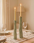 Candle Holders Textured Single Extra Tall H40 Sage Green
