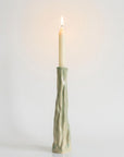 Candle Holders Textured Single Tall H30 Sage Green