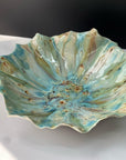 Sculptural bowl without texture - Green / pink - L - (D35 H14cm)