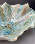 Sculptural bowl without texture - Green / pink - L - (D35 H14cm)