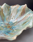 Sculptural bowl without texture - Green / pink - L - (D35 H14cm)