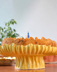 Cake Stand Textured D30 H12 Cadmium Yellow