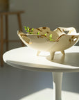 XL Lace Serving Bowls on 3 legs D40 H18cm Gold Rim