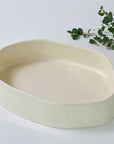 White collection - Elongated deep serving bowl | Rim (8cm)