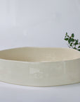 White collection - Elongated deep serving bowl | Rim (7cm) - 35/25 cm