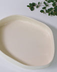 White collection - Elongated deep serving bowl | Rim (8cm)