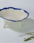 Salad bowl on legs | Blue rim