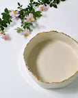 Round deep serving bowl | Gold rim (8cm)