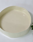 White collection - Round deep serving bowl | Rim (8cm)