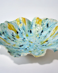 Sculptural bowl without texture - Green / Yellow - XL - (D40 H18cm)